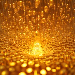 Poster - Abstract golden light patterns with a shimmering effect.