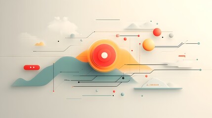 Poster - sophisticated minimalist data visualization design with muted tones refined textures and cinematic l