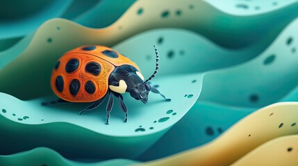 Larva of a potato beetle on a white backdrop Potato beetle larva on a white background