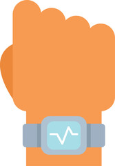 Poster - hand is wearing a smart watch that is displaying a heart rate monitor