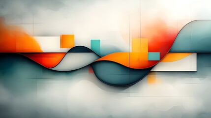 Poster - conceptual abstract visualization of the fluid lines and pathways of a smart transit grid showcasing