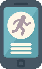 Poster - smartphone is showing a running app interface tracking person activity with gps
