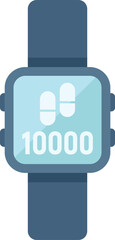 Poster - smartwatch displaying 10000 steps counter, showing daily goal achievement for fitness tracking and h