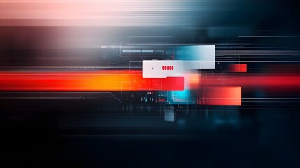 Poster - Avant garde abstract design capturing the energy and fluidity of a futuristic smart transit network with vibrant color palette dynamic train lines and intersections