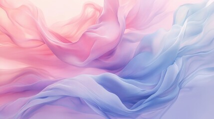Poster - Abstract waves in pastel shades of pink, lavender, and blue, flowing gently and creating an ethereal, underwater-inspired background.