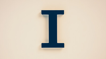 Wall Mural - A black letter I on a white background.