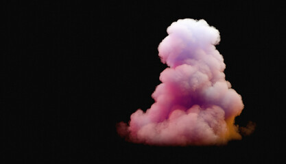 a colorful cloud isolated on a black background. ideal for composition, mockup. space for text, copy