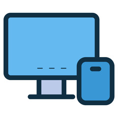 Canvas Print - mobile phone and computer monitor screen device icon