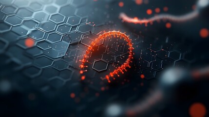 Poster - Innovative 3D digital art depicting the convergence of blockchain DNA sequencing and bioinformatics showcasing the future potential of data storage technologies  Intricate molecular structures