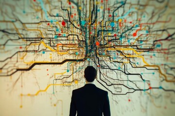 Poster - Man Gazing at Complex Network Visualization