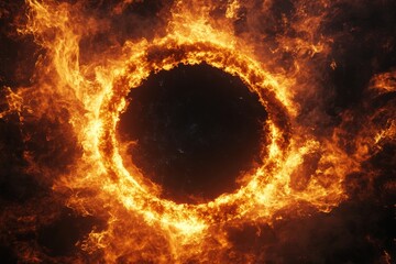 Poster - Fiery Ring of Fire with a Dark Center