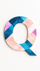 Wall Mural - A colorful, geometric letter Q on a white background.