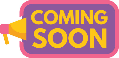 Wall Mural - Megaphone is announcing the coming soon promotion banner