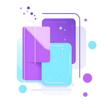 Vector flat style, simple clean lines illustration design of two long rectangular buttons in blue and purple colors on a white background design. Simple shapes design, no shadows design