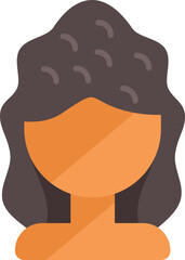 Sticker - Minimalist vector illustration featuring a woman with long dark hair, potentially representing beauty, fashion, or personal style