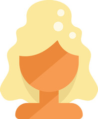 Poster - simple and colorful vector illustration featuring a young woman with long blonde hair, useful for a 