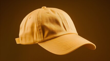 Poster - Yellow Baseball Cap Mockup   Blank Hat Design Template