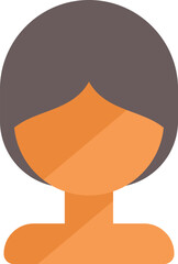 Poster - simple and modern flat design illustration of a woman avatar icon showing a faceless female profile 
