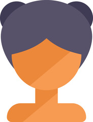 Poster - This vector illustration features a young woman with her hair styled in two buns, conveying a neutral facial expression