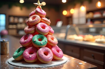 edible donut tree on the kitchen table