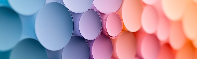 Poster - A vibrant assortment of circular designs in pastel colors creates a visually appealing abstract pattern, evoking a sense of harmony and creativity.