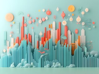 Poster - Captivating Blue Digital Financial Trading Chart with Precise Candlestick Patterns Depicting the Market s Ebbs and Flows in a Sleek Data Driven Style with a Crisp Neutral Background