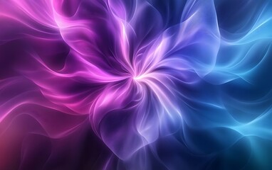 Poster - A vibrant abstract design featuring swirling hues of purple and blue, creating a sense of movement and depth.