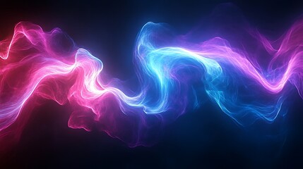 Aufkleber - A vibrant display of swirling pink and blue light against a dark background, creating a mesmerizing abstract effect.