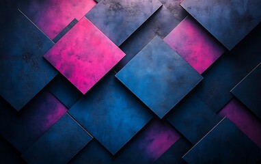 Aufkleber - A vibrant, abstract texture featuring layered squares in shades of blue and pink, creating an engaging visual pattern.