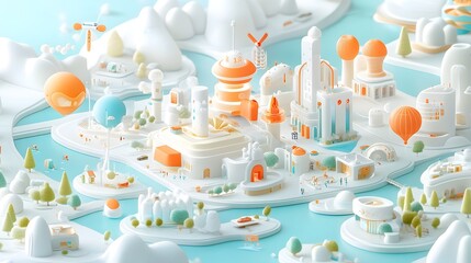 Poster - visionary city plan showcasing a harmonious of renewable energy sources eco friendly architecture an