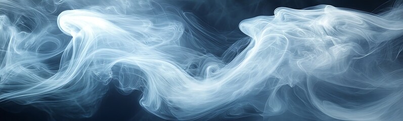Aufkleber - Ethereal wisps of smoke swirl gracefully against a dark backdrop, creating a serene and mysterious atmosphere.