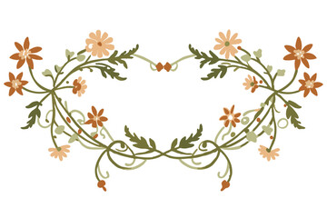 Sticker - Rustic, hand-drawn floral F.eps