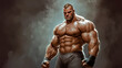 © Nikname - A huge muscled wrestler on steroids, ready-for-combat stance.