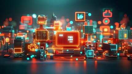 Poster - Sleek and streamlined futuristic cargo transport vessels navigating an efficient global logistics network with real time data mapping and distribution hubs set against a dynamic