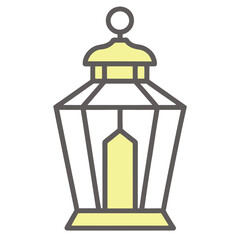 Poster - 3D Lantern Line Art Vector Illustration.