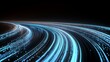 © Raffaza - Abstract digital light trails in a dark background, representing speed, movement, and technology.