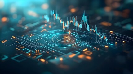 Poster - Dynamic Financial Data Visualization Depicting Intricate Candlestick Chart Patterns for Analyzing Market Trends and Investment Opportunities