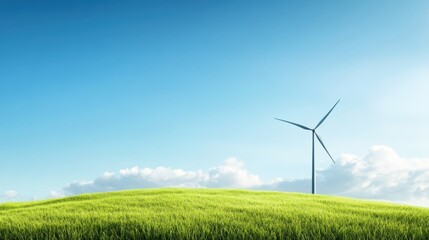 Poster - A vast wind farm with towering turbines harnessing the power of wind, showcasing the use of renewable energy sources.