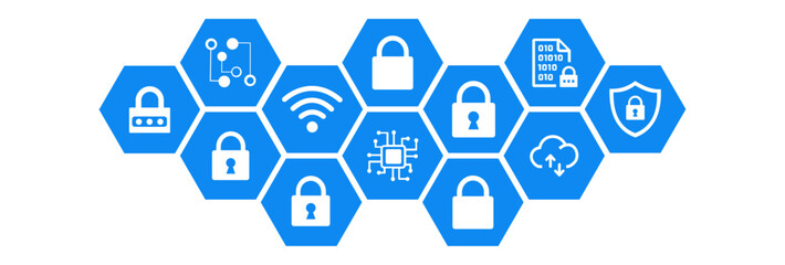 Wall Mural - security concept safe network it security blockchain vector illustration
