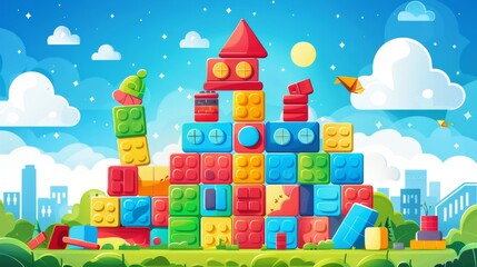 Kids toys constructor illustration generated by ai