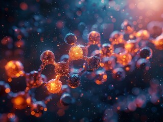 Wall Mural - abstract glowing molecule: a digital exploration of science