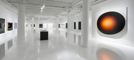 Poster - Artistic vision showcased through sleek displays, open space, and striking lighting