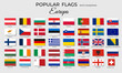 © Hanna ArtLab - Flags of European countries with shadows. Europe flag icon set. Official coloring. Vector isolated
