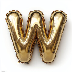 w, W, ziffer, zahl, buchtstabe, buchstaben, alphabet, luftballon, geburtstag, feier, ballon, helium, schrift, schriftzeichen, jubiläum, weihnachten, isoliert, alt, symbol, grafik, golden, gold, text