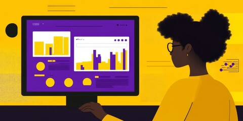 Poster - Data Analysis: Depict a person analyzing performance data on a tablet or computer, looking for trends and potential issues.