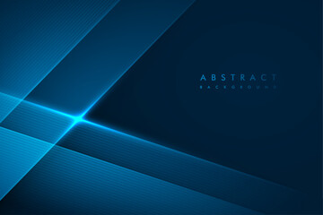 Wall Mural - dark blue abstract background with modern light effects and realistic shadows