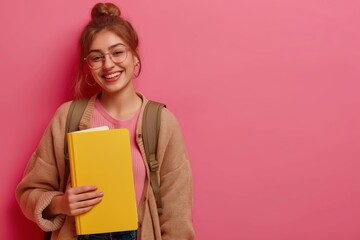 Canvas Print - a girl holding a book