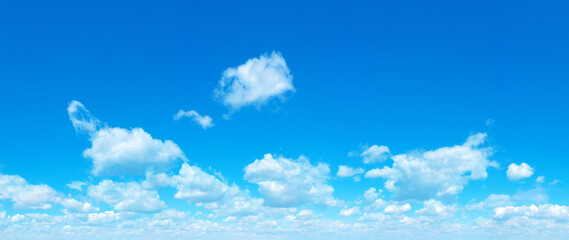 Wall Mural - blue sky background with tiny clouds. panorama background
