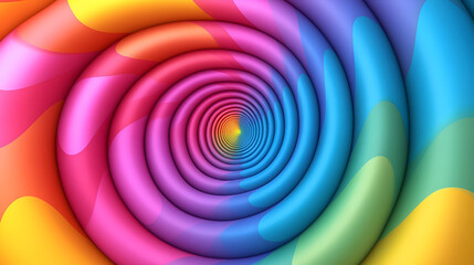 Aufkleber - Colorful spiral pattern creates a mesmerizing visual effect with vibrant hues and layered design