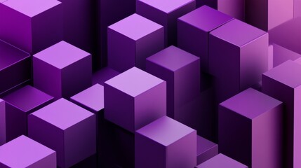 Abstract purple cubes pattern, geometric 3d art. Modern design and creativity concept